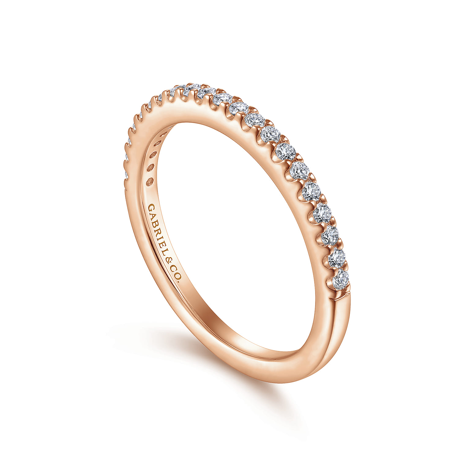 14K Rose Gold Matching Diamond Wedding Band - 0.22 ct - Shot 3