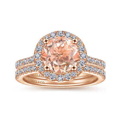 14K Rose Gold Matching Diamond Wedding Band