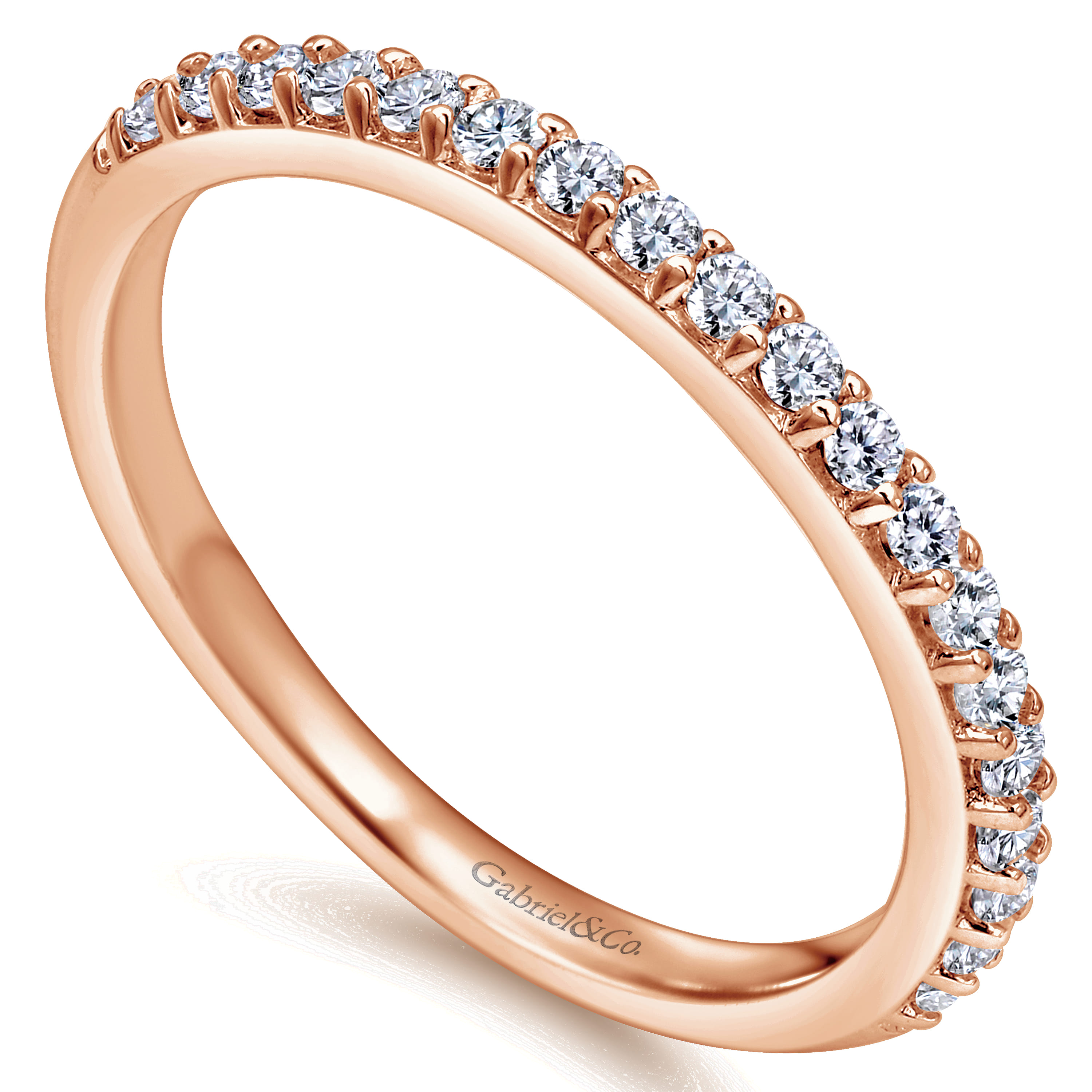 14K Rose Gold Matching Wedding Band - 0.27 ct - Shot 3