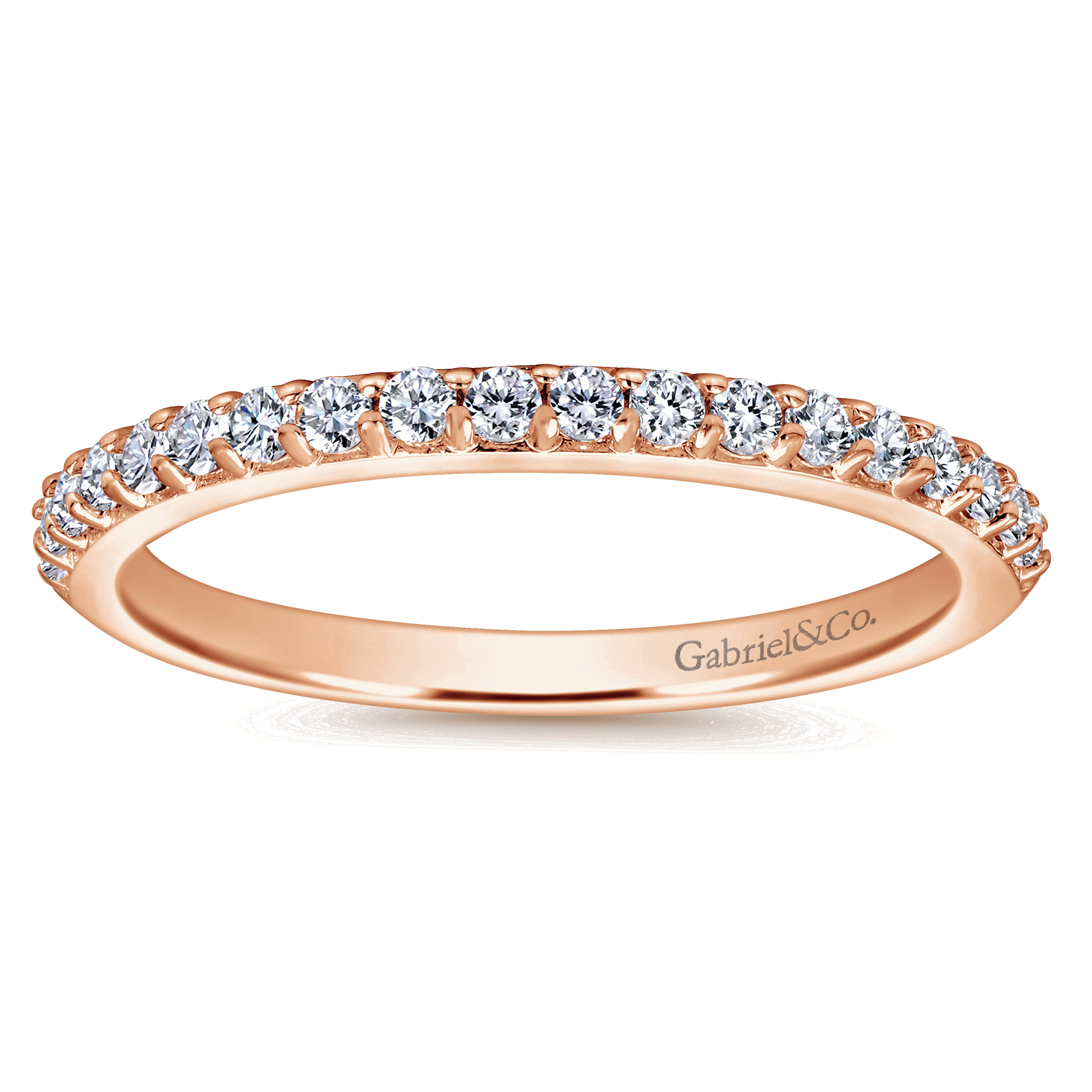 14K Rose Gold Matching Wedding Band - 0.27 ct - Shot 5
