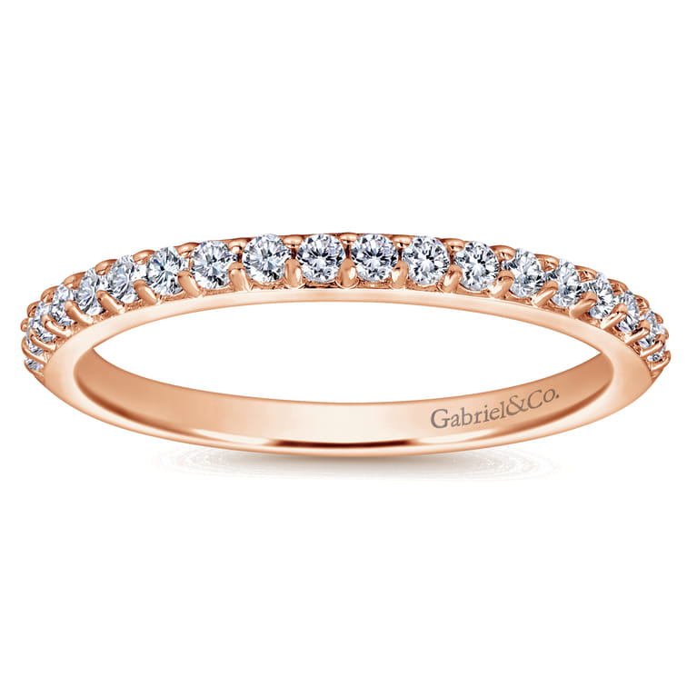 14K Rose Gold Matching Wedding Band - 0.27 ct - Shot 5