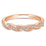 14K Rose Gold Matching Wedding Band - 0.05 ct