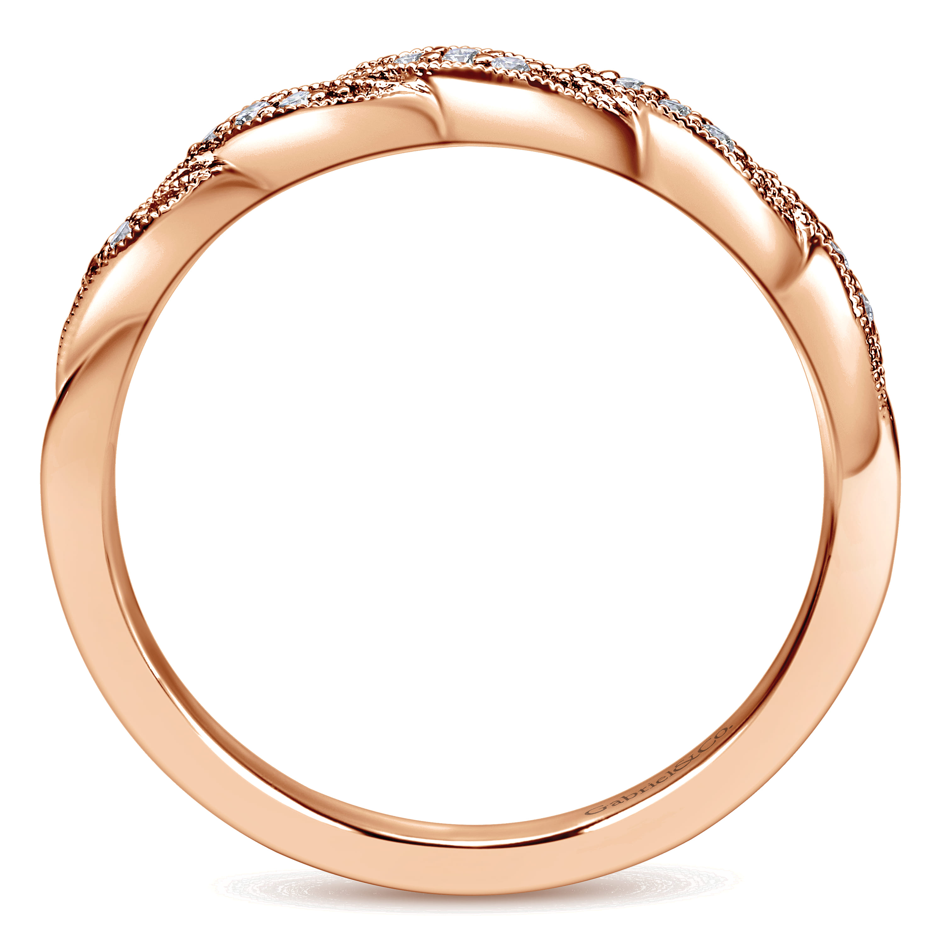 14K Rose Gold Matching Wedding Band - 0.05 ct - Shot 2