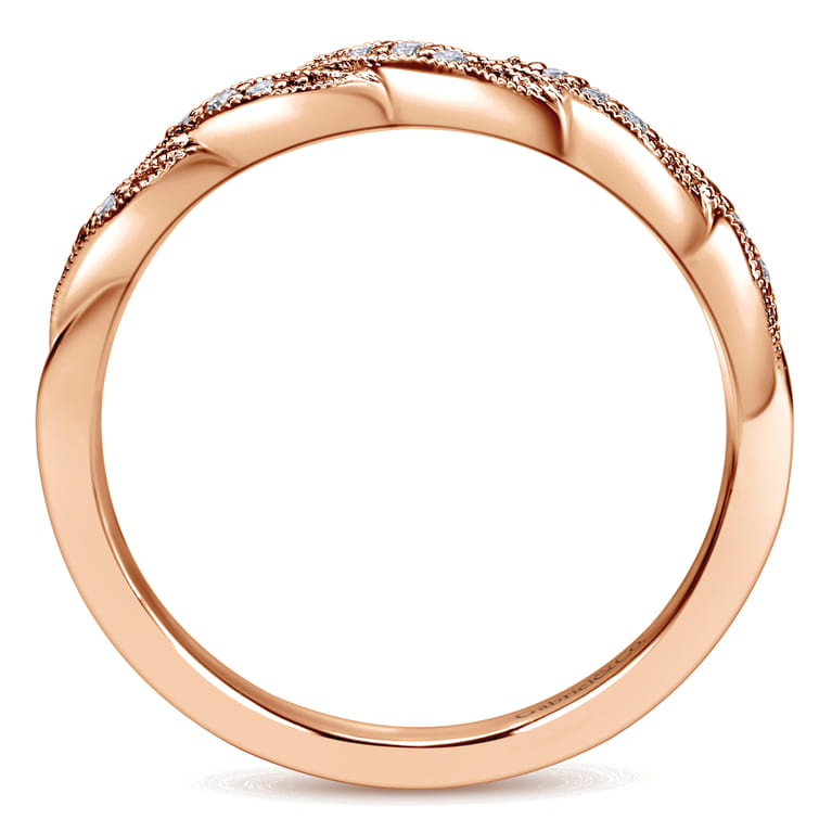 14K Rose Gold Matching Wedding Band - 0.05 ct - Shot 2