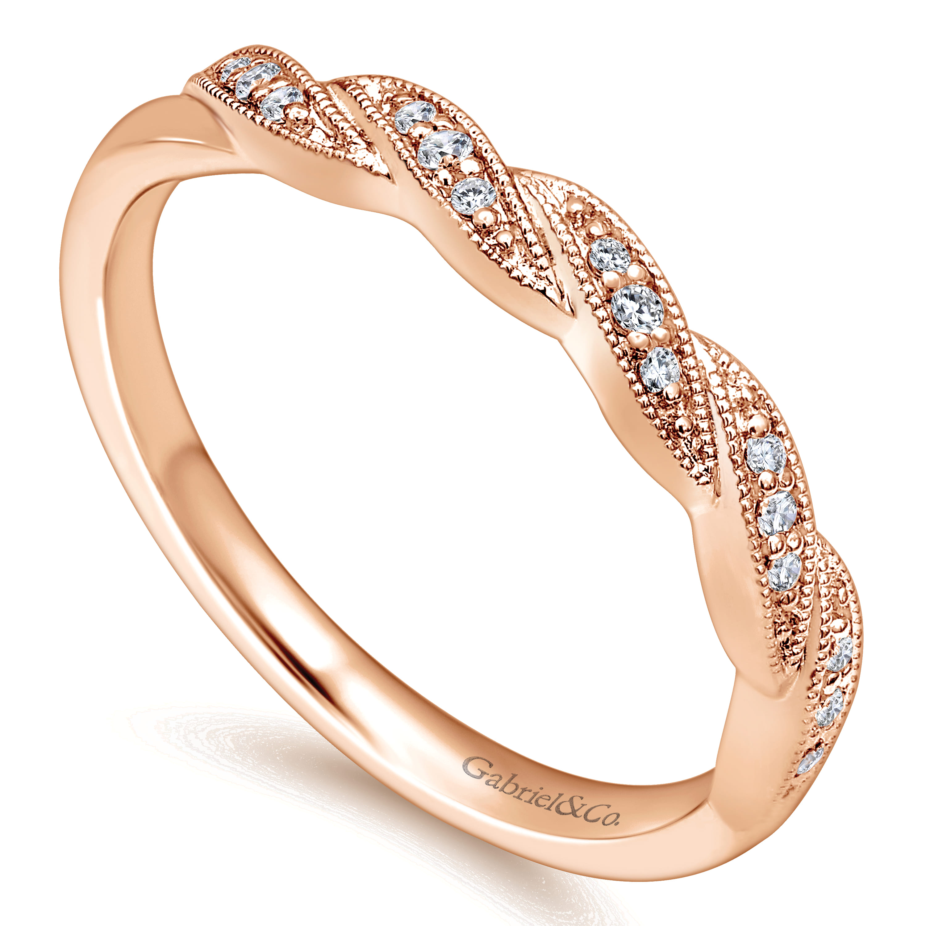 14K Rose Gold Matching Wedding Band - 0.05 ct - Shot 3