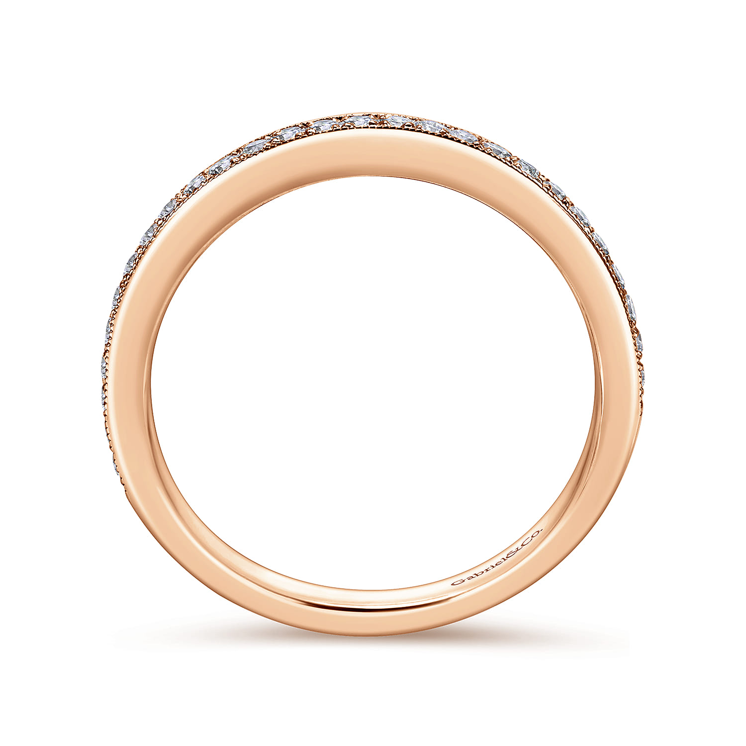 14K Rose Gold Matching Wedding Band - 0.14 ct - Shot 2