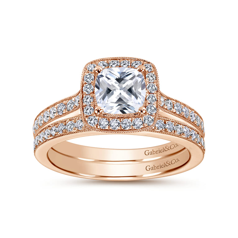 14K Rose Gold Matching Wedding Band - 0.14 ct - Shot 4