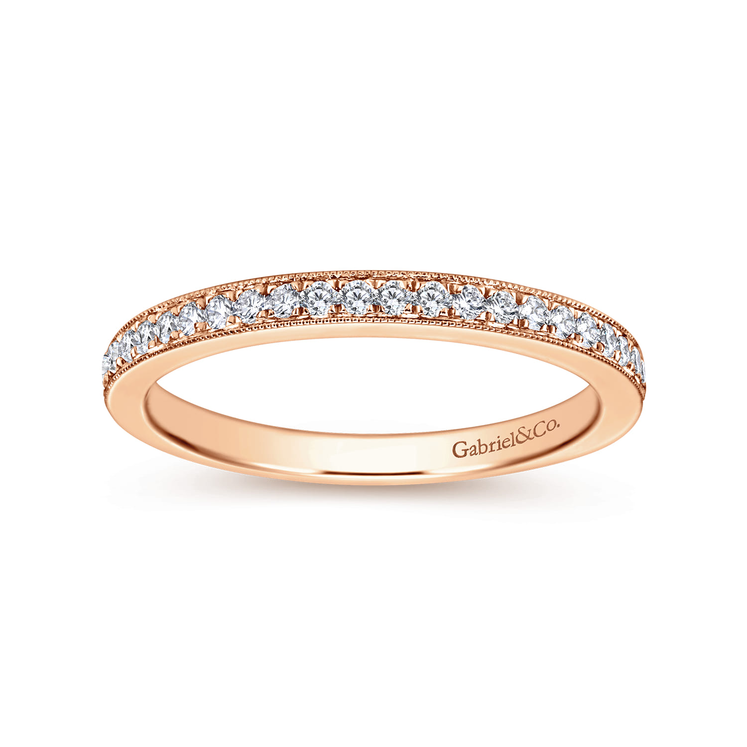 14K Rose Gold Matching Wedding Band - 0.14 ct - Shot 5