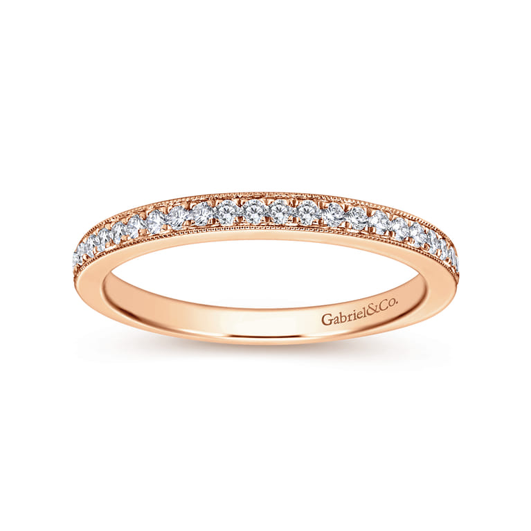 14K Rose Gold Matching Wedding Band - 0.14 ct - Shot 5