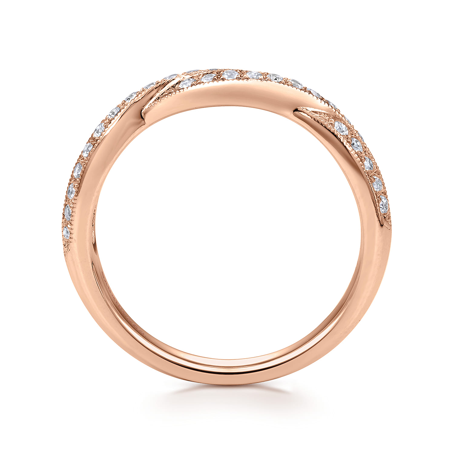 14K Rose Gold Matching Wedding Band - 0.25 ct - Shot 2