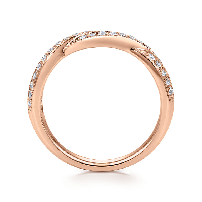 14K Rose Gold Matching Wedding Band - 0.25 ct - Shot 2