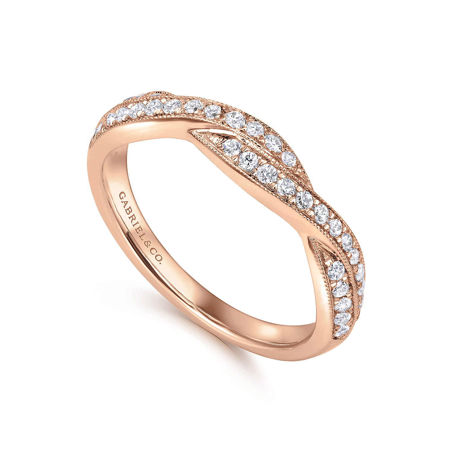 14K Rose Gold Matching Wedding Band - 0.25 ct - Shot 3