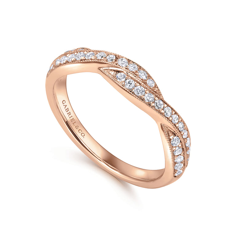 14K Rose Gold Matching Wedding Band - 0.25 ct - Shot 3