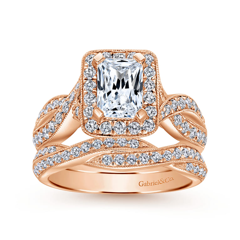 14K Rose Gold Matching Wedding Band - 0.25 ct - Shot 4