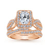 14K Rose Gold Matching Wedding Band - 0.25 ct