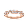 14K Rose Gold Matching Wedding Band - 0.25 ct