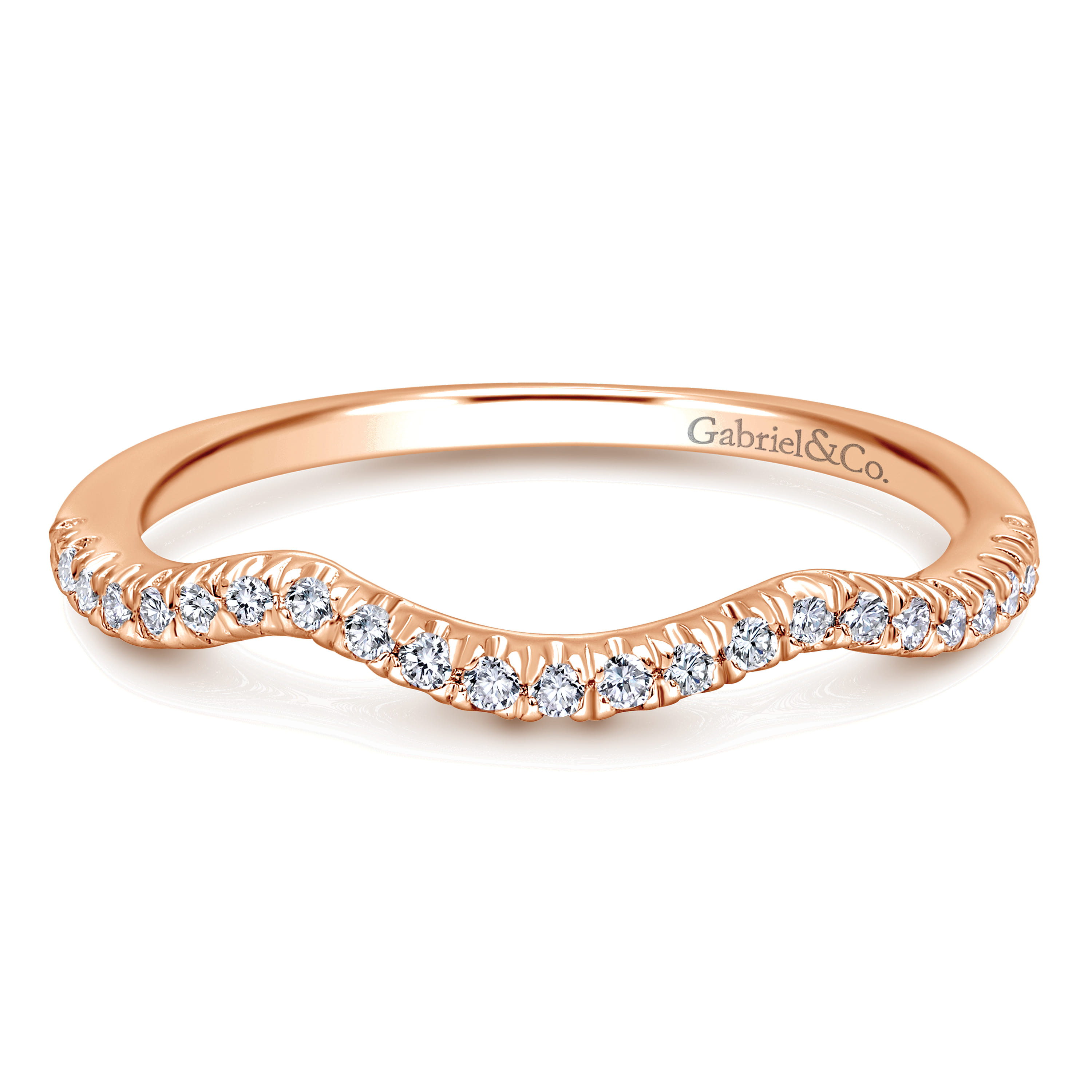 14K Rose Gold Matching Wedding Band - 0.15 ct - Shot 1