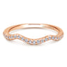 14K Rose Gold Matching Wedding Band - 0.15 ct