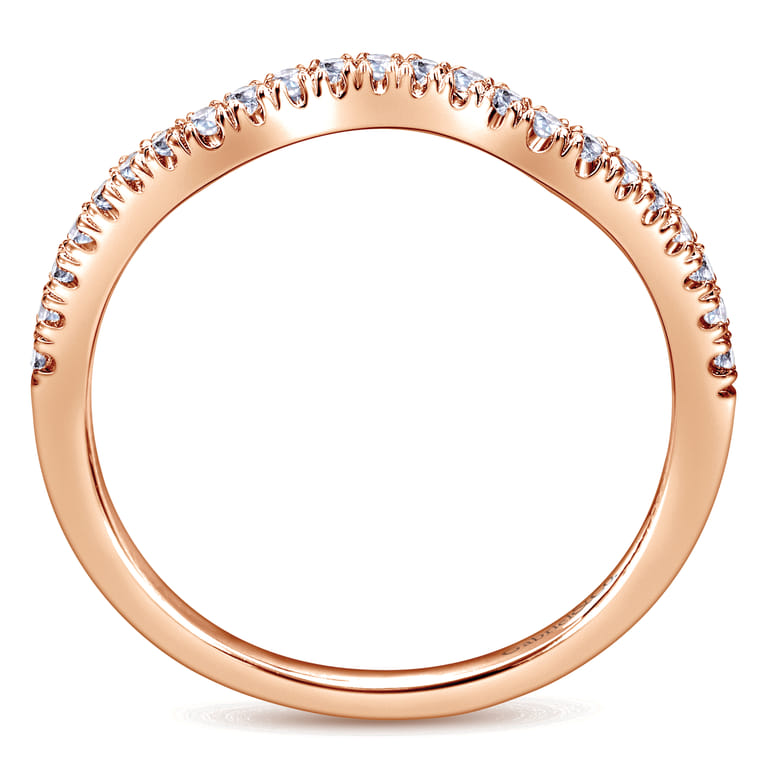 14K Rose Gold Matching Wedding Band - 0.15 ct - Shot 2