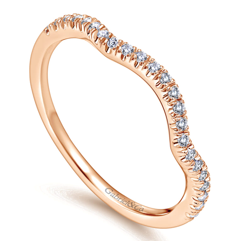 14K Rose Gold Matching Wedding Band - 0.15 ct - Shot 3