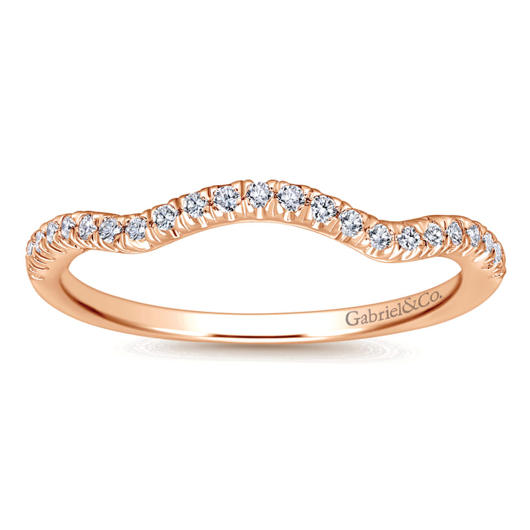 14K Rose Gold Matching Wedding Band - 0.15 ct - Shot 4