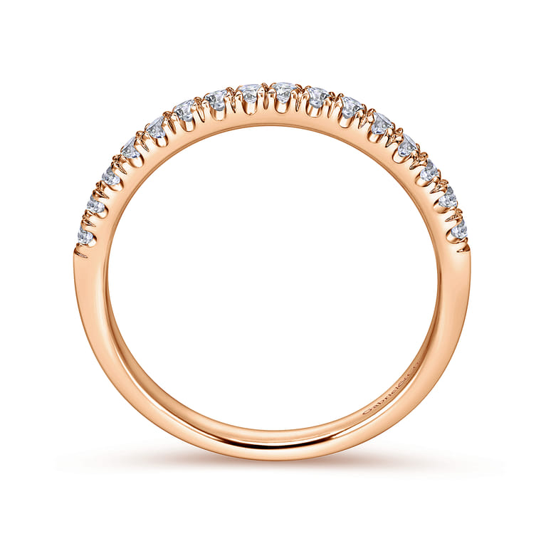 14K Rose Gold Matching Wedding Band - 0.22 ct - Shot 2