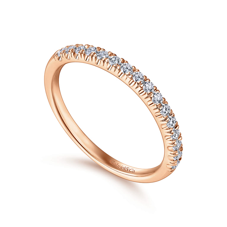 14K Rose Gold Matching Wedding Band - 0.22 ct - Shot 3