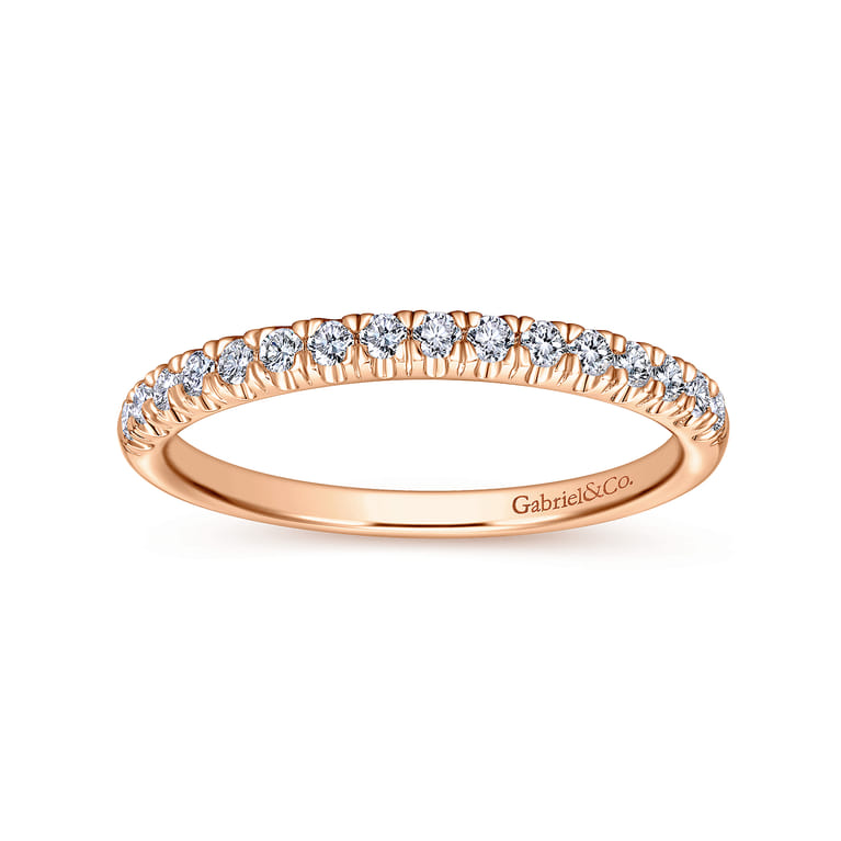 14K Rose Gold Matching Wedding Band - 0.22 ct - Shot 5