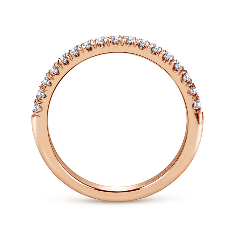14K Rose Gold Matching Wedding Band - 0.25 ct - Shot 2