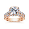 14K Rose Gold Matching Wedding Band - 0.25 ct