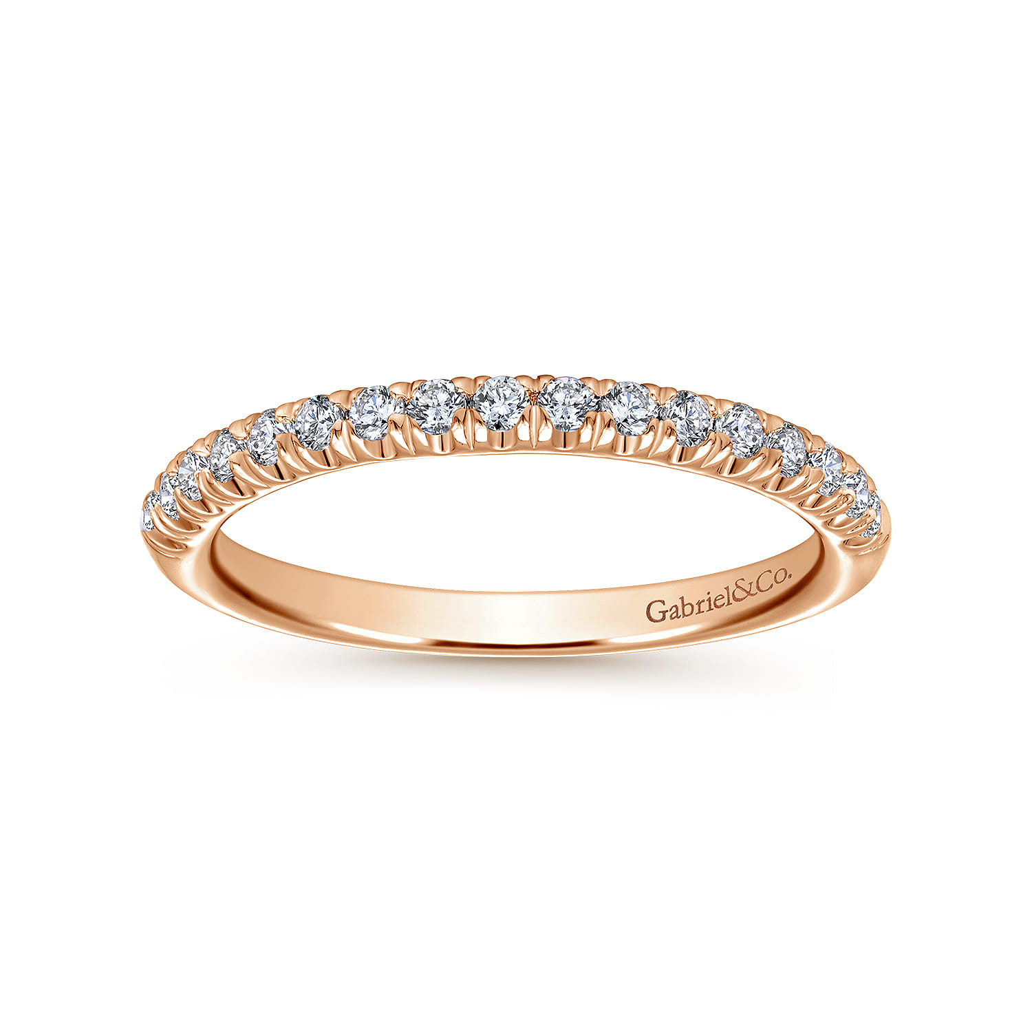 14K Rose Gold Matching Wedding Band - 0.25 ct - Shot 5