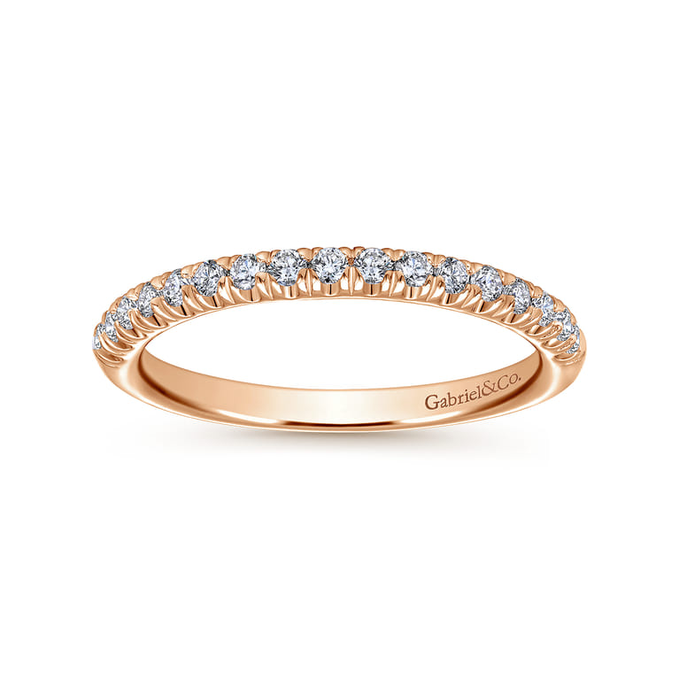 14K Rose Gold Matching Wedding Band - 0.25 ct - Shot 5