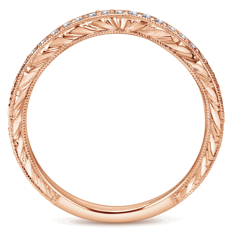 14K Rose Gold Matching Wedding Band - 0.12 ct - Shot 2