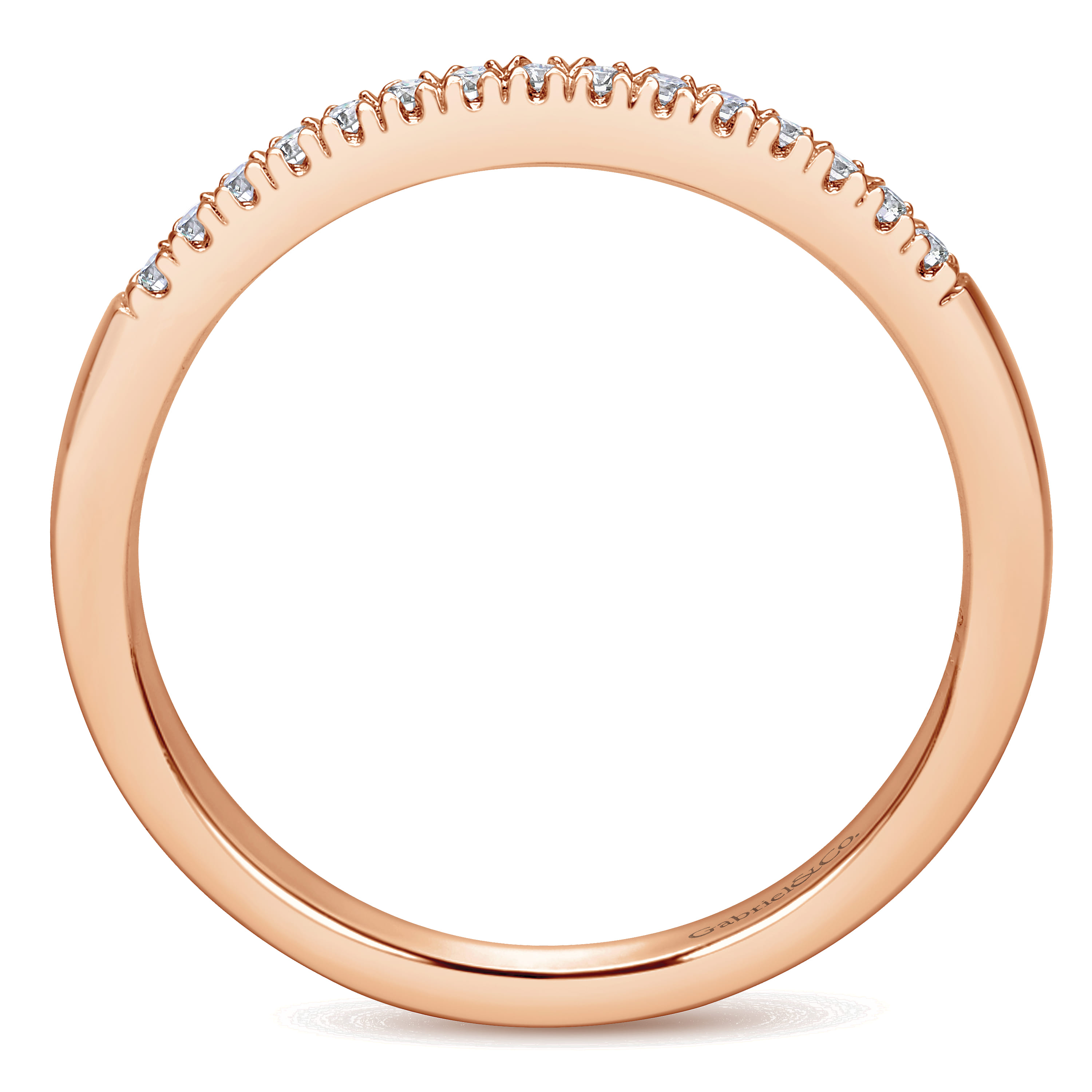 14K Rose Gold Matching Wedding Band - 0.1 ct - Shot 2