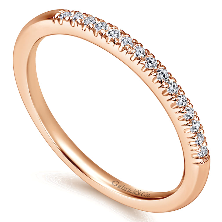 14K Rose Gold Matching Wedding Band - 0.1 ct - Shot 3