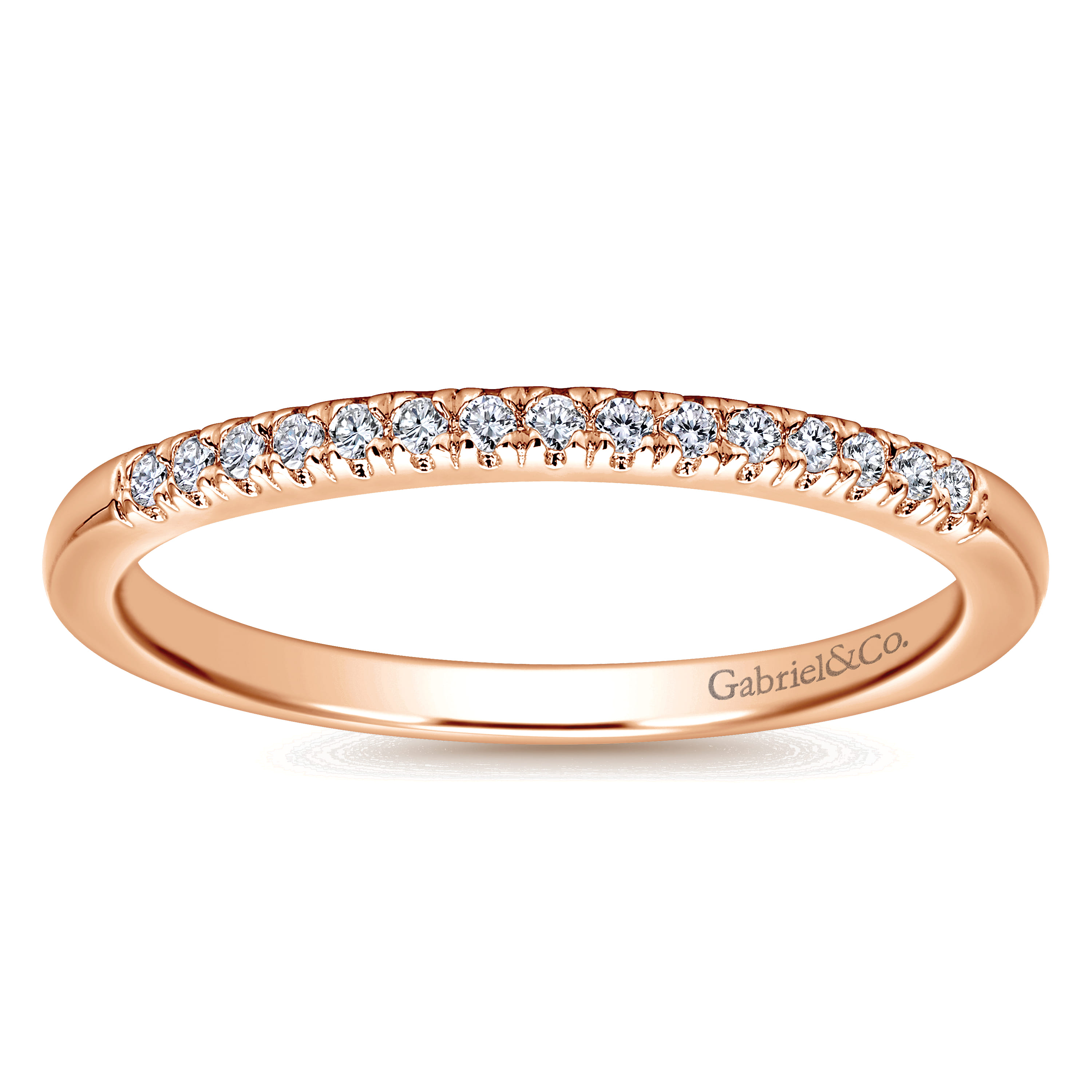 14K Rose Gold Matching Wedding Band - 0.1 ct - Shot 4