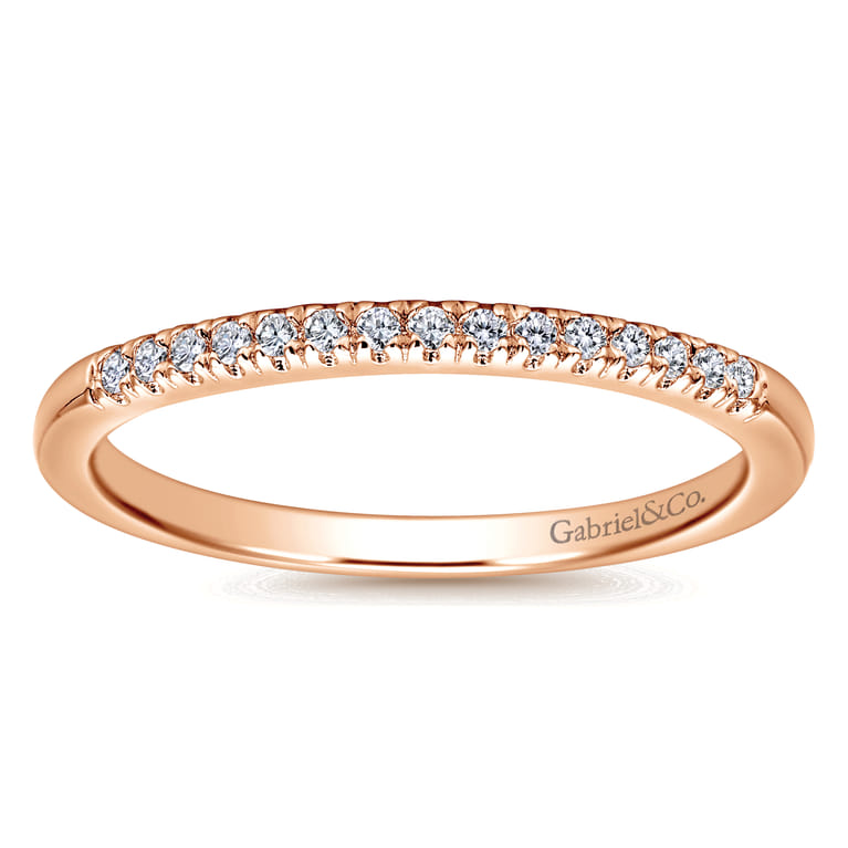 14K Rose Gold Matching Wedding Band - 0.1 ct - Shot 4