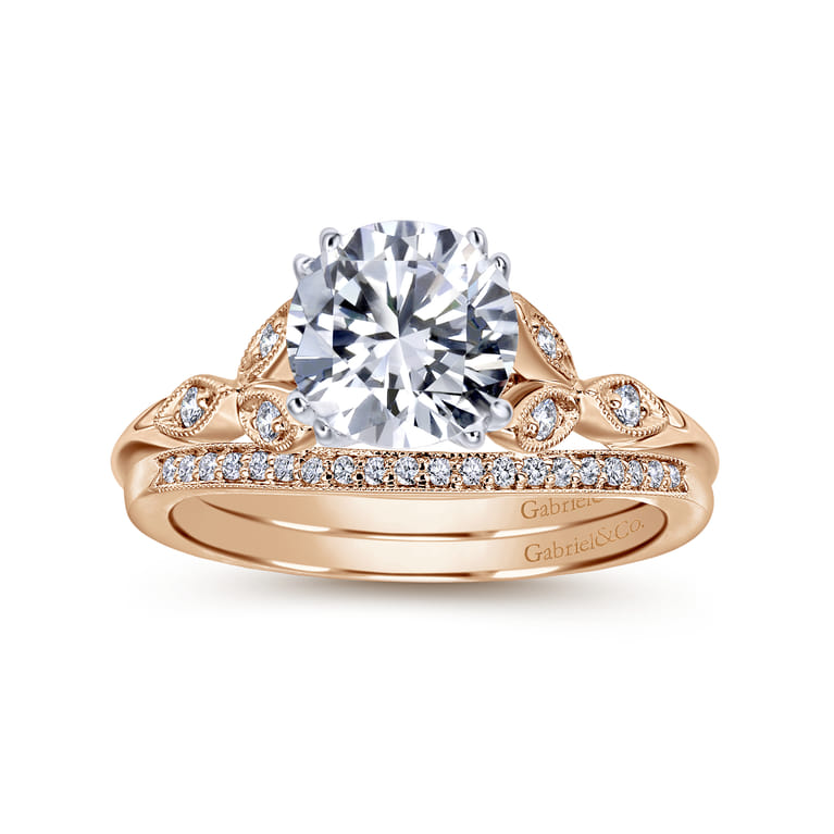 14K Rose Gold Matching Wedding Band - 0.05 ct - Shot 4