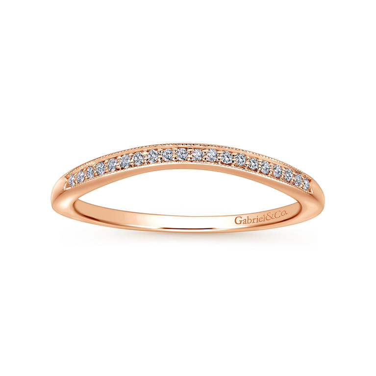 14K Rose Gold Matching Wedding Band - 0.05 ct - Shot 5