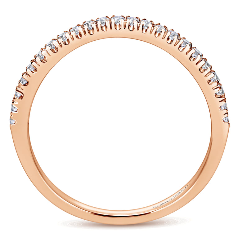 14K Rose Gold Matching Wedding Band - 0.15 ct - Shot 2