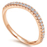 14K Rose Gold Matching Wedding Band - 0.15 ct