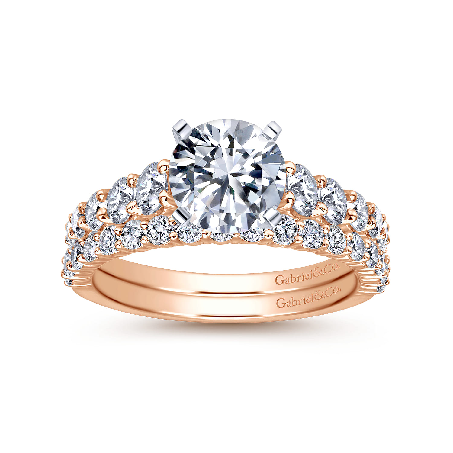 14K Rose Gold Matching Wedding Band - 0.42 ct - Shot 4