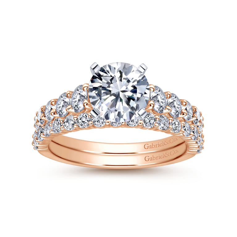 14K Rose Gold Matching Wedding Band - 0.42 ct - Shot 4