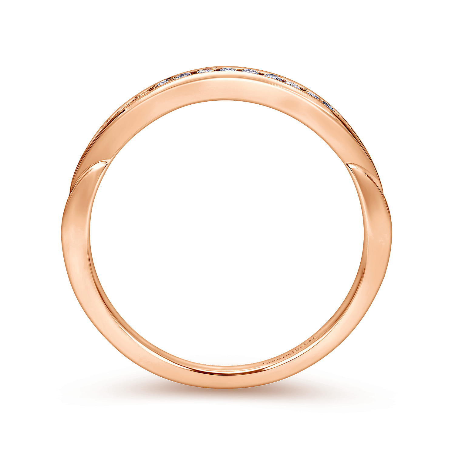 14K Rose Gold Matching Wedding Band - 0.12 ct - Shot 2