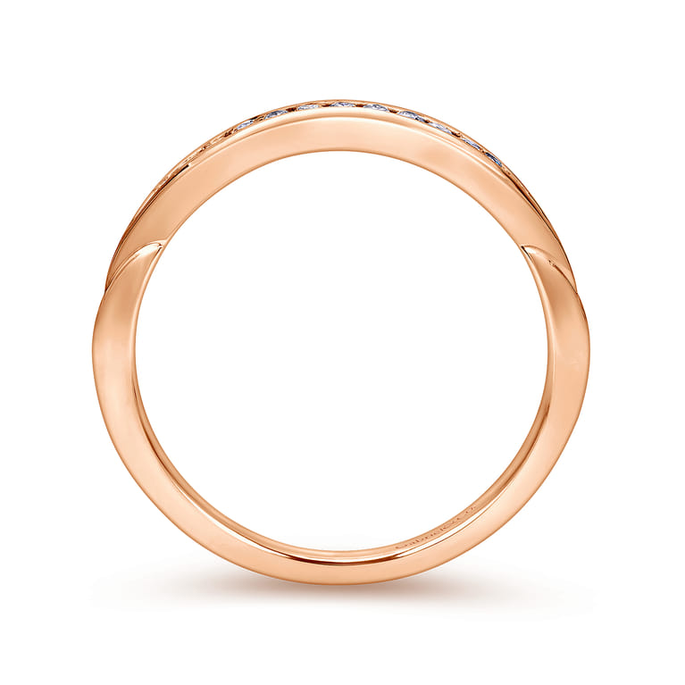 14K Rose Gold Matching Wedding Band - 0.12 ct - Shot 2