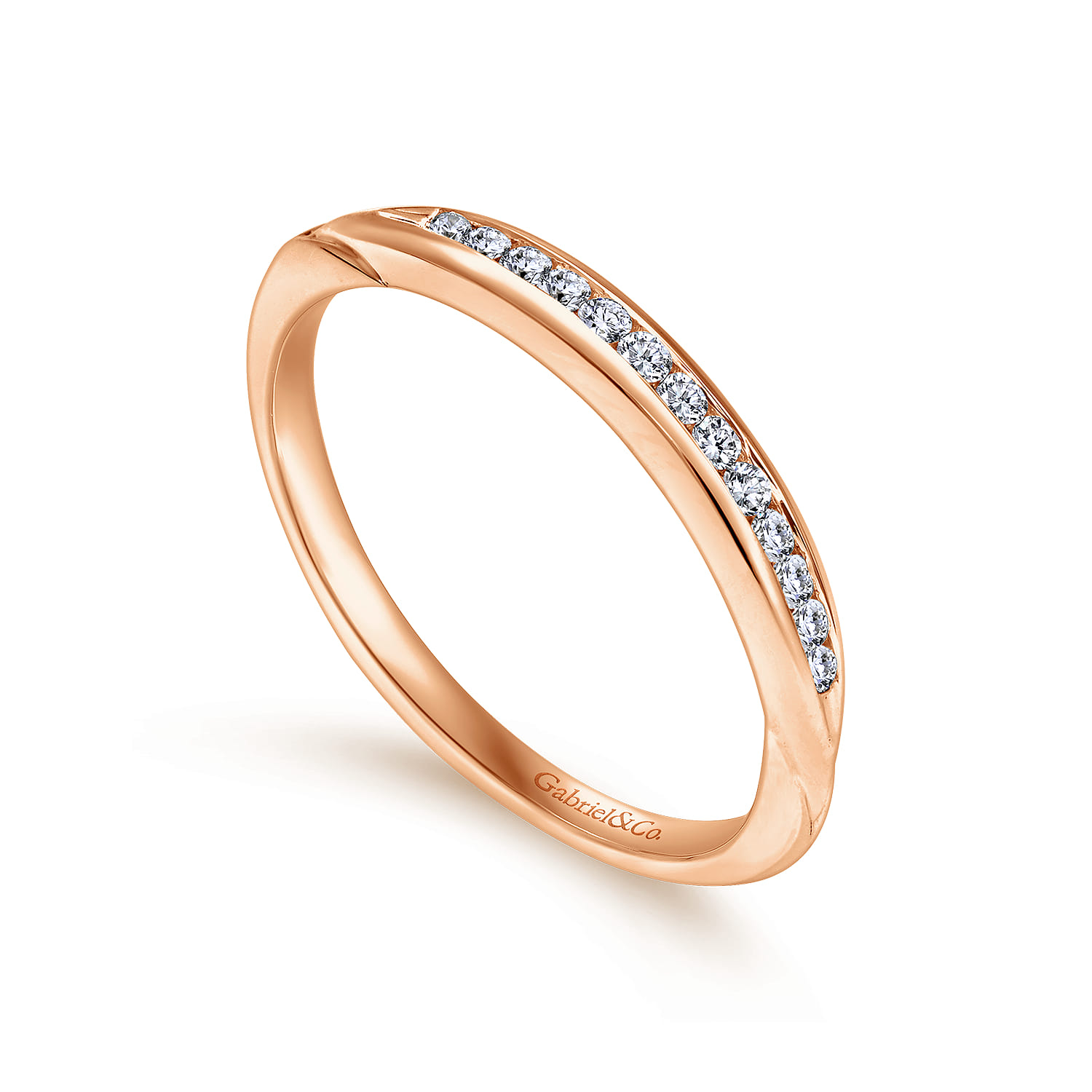 14K Rose Gold Matching Wedding Band - 0.12 ct - Shot 3