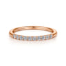 14K Rose Gold Matching Wedding Band - 0.2 ct