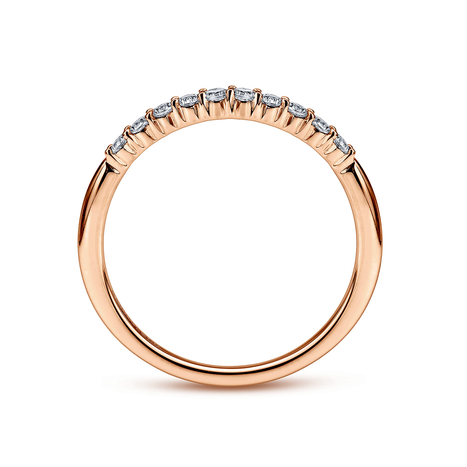 14K Rose Gold Matching Wedding Band - 0.2 ct - Shot 2