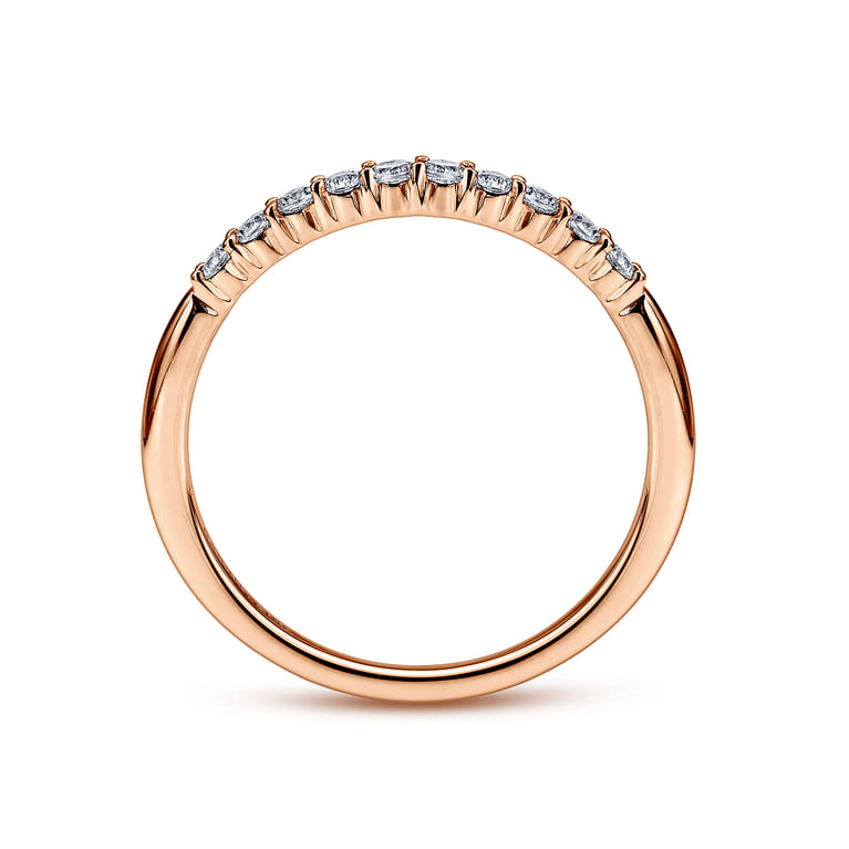 14K Rose Gold Matching Wedding Band - 0.2 ct - Shot 2