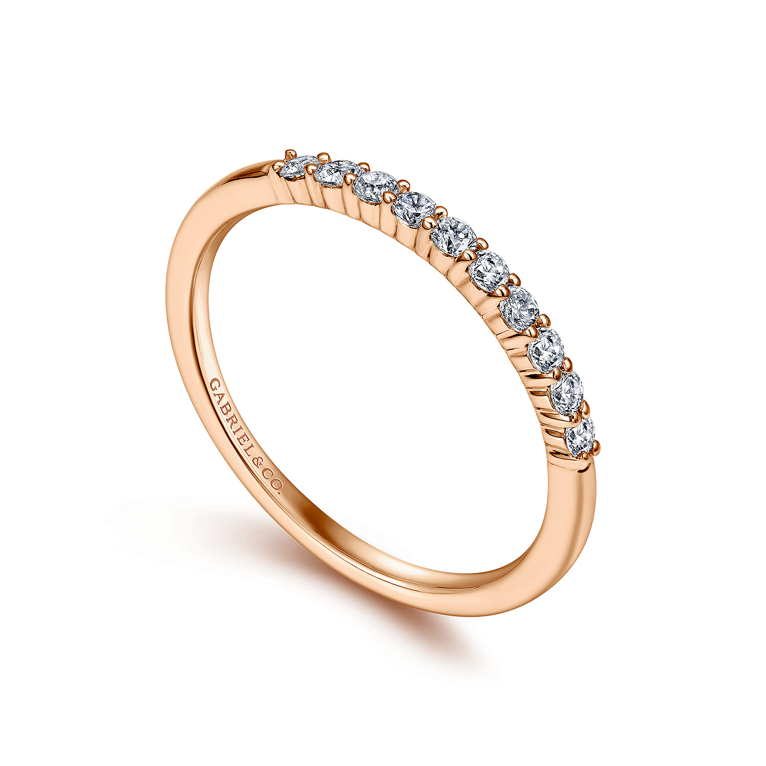 14K Rose Gold Matching Wedding Band - 0.2 ct - Shot 3